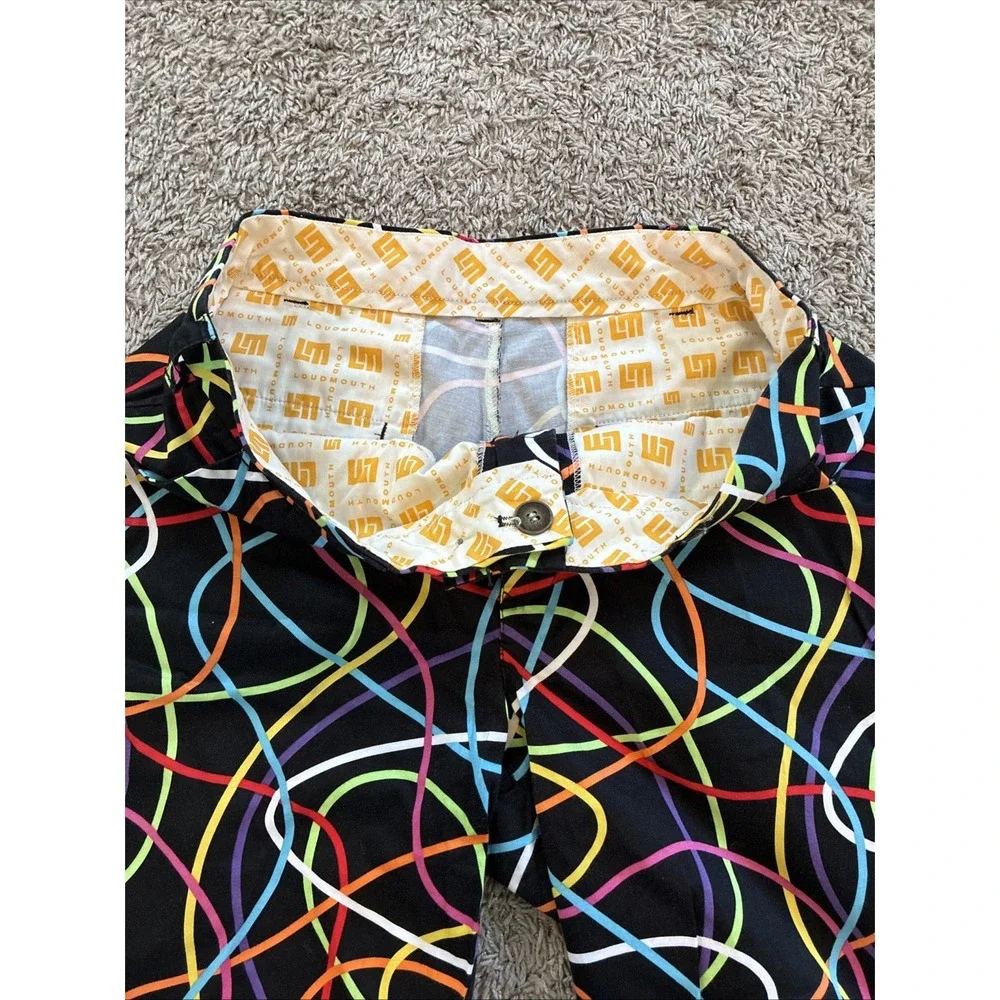 Loudmouth Unisex Multicolor Geometric Retro Shorts size 34 Golf